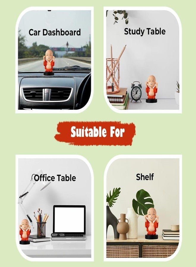 Buko Resin Laughing Buddha Bobblehead - Good Luck Idol For Car, Home, Office Decor, Superhero Action Figure,Great For Gifts,Multicolor,45 X 45 Mm - Image 3